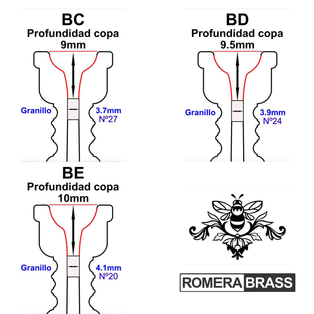 Boquillas de Trompeta Barroca - Serie B